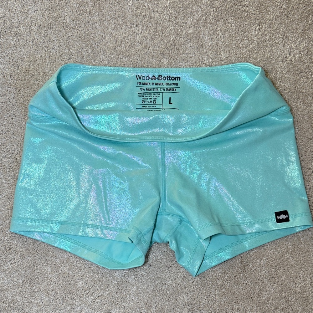 WodBottom blue shiny hiney L 3” inseam